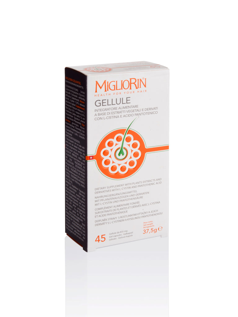 MIGLIORIN GELLULE 45 Dietary Supplement with Plants Extracts, L-Cystin and Pantothenic Acid for Beautiful Skin, Hair and Nails, 45 tabs