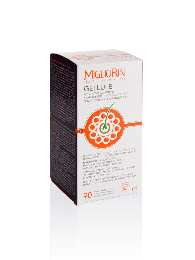 MIGLIORIN GELLULE 90 Dietary Supplement with Plants Extracts, L-Cystin and Pantothenic Acid for Beautiful Skin, Hair and Nails, 90 tabs
